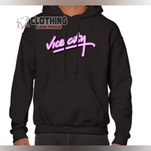 Vice City Pullover Hoodie, Vice City Trending Tee, Vice City Shirt, Black Hoodie, Trending Black Customs, Gift For Best Friend