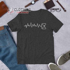 Video Game Heartbeat T Shirt Funny Gaming Tee Videogame Player Shirt2