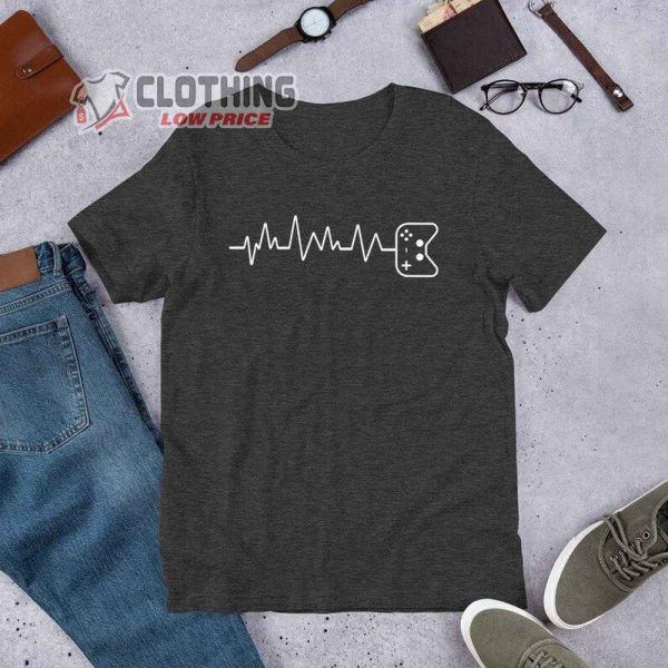 Video Game Heartbeat T-Shirt, Funny Gaming Tee, Videogame Player Shirt, Gamer Shirt, Gift For Game Lover