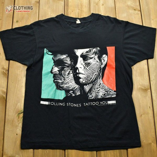 Vintage 1989 The Rolling Stones Tattoo You Band T-Shirt, Music Promo Print, Concert  Tour 2024