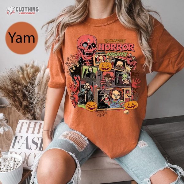 Vintage 90S Halloween Movies, Retro Horror Night Comfort Colors Shirt, Horror Movies Characters Shirt