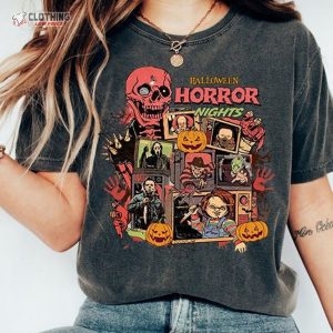 Vintage 90S Halloween Movies Retro Horror Night Comfort Colors Shirt Horror Movies Characters Shirt 3