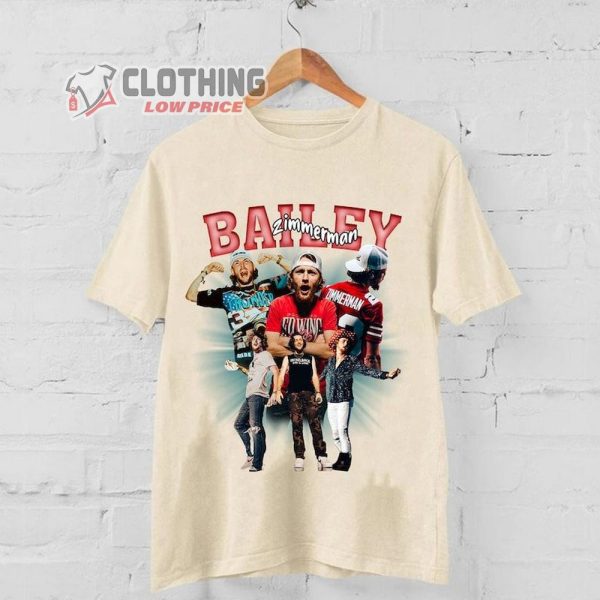 Vintage Bailey Zimmerman Merch, Bailey Zimmerman Tour Shirt, Bailey Zimmerman Graphic Tee For Fan