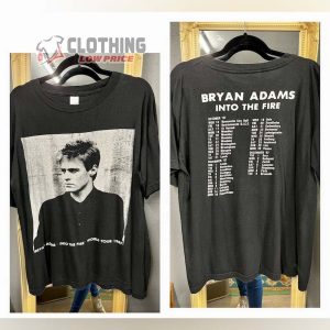 Vintage Bryan Adams Into The Fire Tour Shirt, Bryan Adams Merch, Retro Bryan Adams Shirt, Bryan Adams Tee Gift