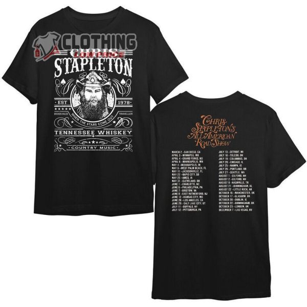Vintage Chris Stapleton Shirt, Chris Stapleton All American Road Show Tour 2024 T-Shirt