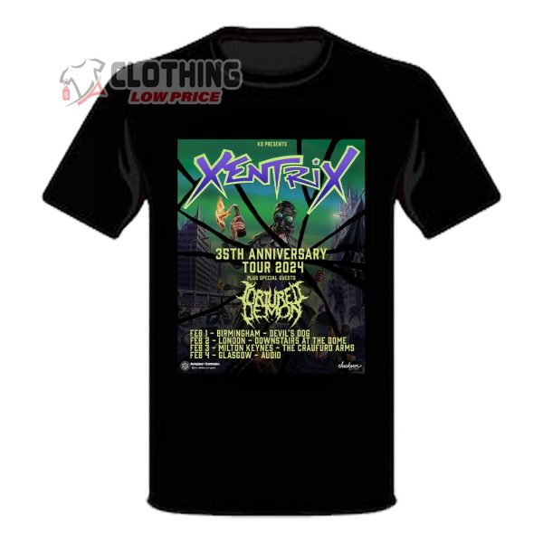 Xentrix Merch, Xentrix Tour 2024 Date And Ticketmaster T-Shirt, Xentrix 35th Anniversary Tour 2024 Shirt, Xentrix 35th Anniversary Gift Merch 2