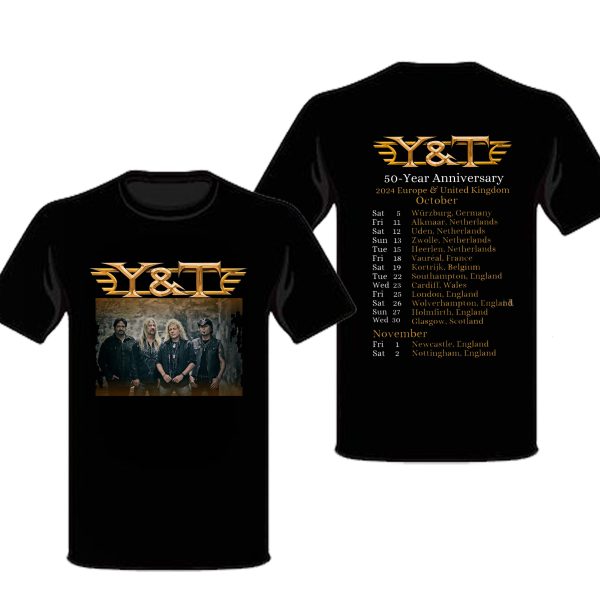 Y And T 50 Year Anniversary Tour 2024 Merch, YT Shirt, YT Tour 2024 Europe Date T-Shirt, Hoodie And Sweater