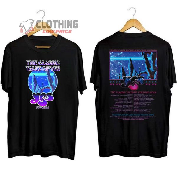 YES European The Classic Tales Of Yes Tour 2024 Merch, YES Band Tour Dates 2024 Shirt, YES Steve Howe Tee, Mirror To The Sky Album T-Shirt