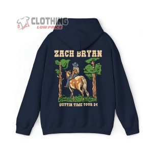 Zach Bryan Merch Zach Bryan Quittin Time Tour 24 Cowgirl Hoodie 3