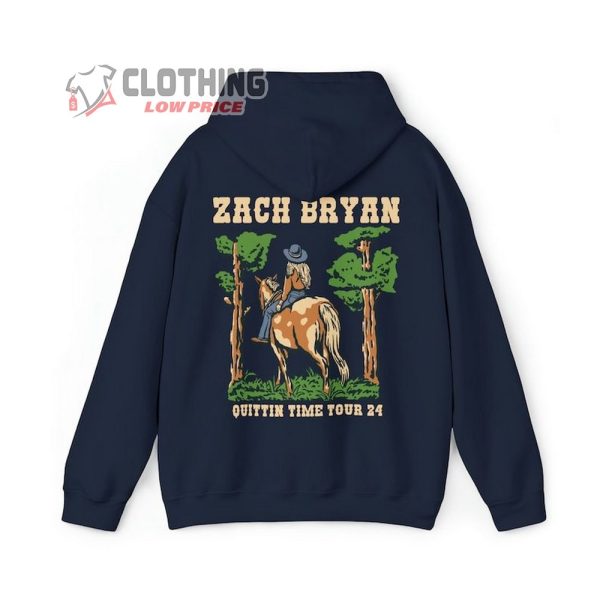 Zach Bryan Merch, Zach Bryan Quittin Time Tour 24 Cowgirl Hoodie