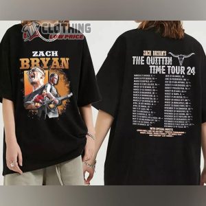Zach Bryan Tour Merch, Zach Bryan Concert 2024 Shirt, The Quittin Time Tour 2024 Tee, Zach Bryan Fan Gifts T-Shirt
