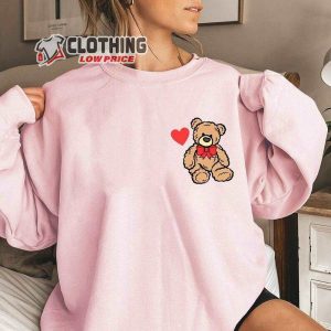 Cute Bear Valentine Sweatshirt, Girls Valentine Sweatshirt, Womens Valentines Day Shirt, Funny Valentines Day Sweater, Graphic Valentine Tee
