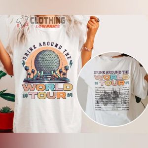 Retro Epcot Drink Around The World Tour 2024 Shirt, Epcot World Tour T-Shirt, Epcot Center 1982 Fan Gift