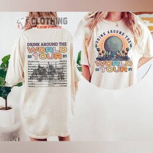 Retro Epcot Drink Around The World Tour 2024 Shirt, Epcot World Tour T-Shirt, Epcot Center 1982 Fan Gift