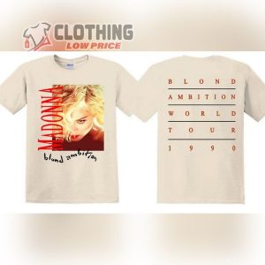 1990 Madonna Blond Ambition World Tour Concert Unisex T Shirt Madonna Blond Ambition 98 Tee 3