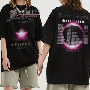 2024 Tour Total Solar Eclipse Unisex Sweatshirt, Tour of Darkness Tour of Totality 2 Sides T-shirt, Hoodie