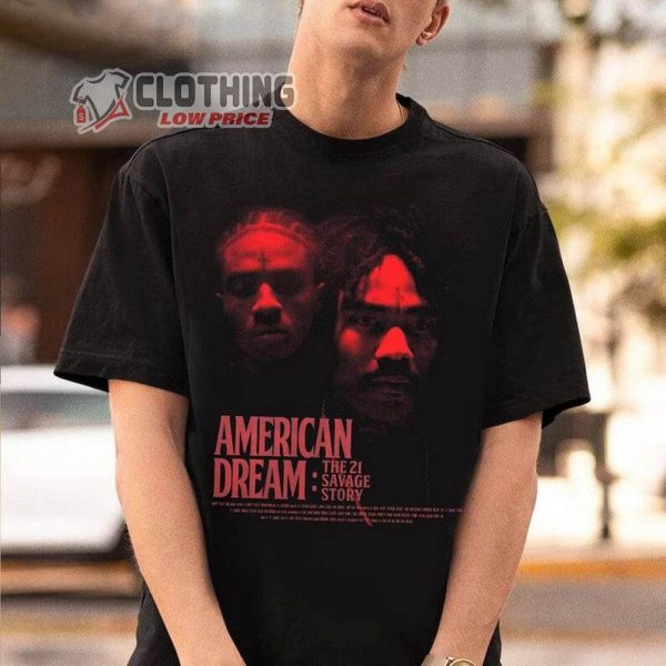 American Dream The 21 Savage Story Merch, Vintage American Dream Tour 2024 Shirt, Hiphop Rapper Homage Graphic T-Shirt