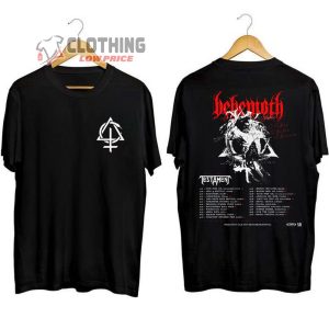 Behemoth Tour Dates 2024 Merch, Behemoth Logo Shirt, Behemoth Tour 2024 With Testament Tee, Behemoth European Tour 2024 T-Shirt