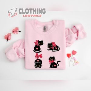 Black Cat Valentine Shirt, Cat Valentines Day, Cat Mom Valentines Tee, Pet Valentine Sweatshirt