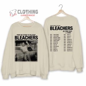 Bleachers US Tour 2024 With Samia Unisex Sweatshirt Bleachers Concert 2024 Ticket T Shirt Bleachers 2024 Tour Dates Tee Bleachers New Album Shirt Merch2