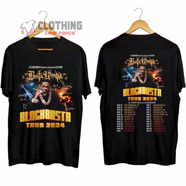 Busta Rhymes Blockbusta Tour 2024 Merch, Busta Rhymes 2024 North American Tour Shirt, Rapper Busta Rhymes 2024 Tour T-Shirt