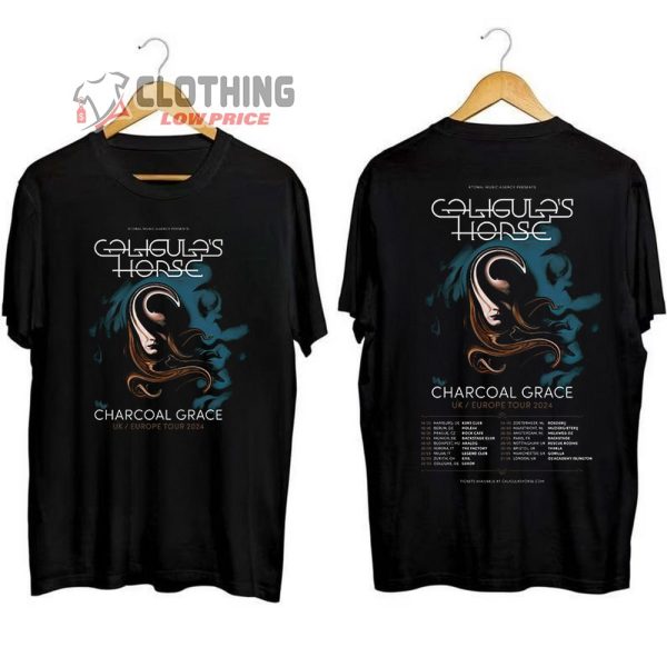 Caligula’s Horse UK And Europe Tour 2024 Merch, Caligula’s Horse Charcoal Grace Tour 2024 Shirt, Caligula’s Horse Concert 2024 T-Shirt