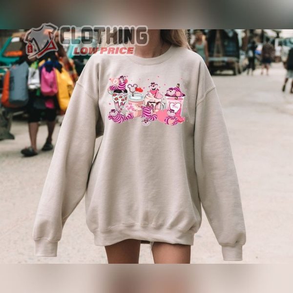 Cheshire Cat Coffee Hoodie, Wonderland Valentine Sweatshirt