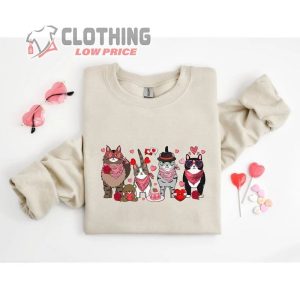 Cute Cat Valentine Sweatshirt Cat Lover Valentine Sweatshirt Cat Mom Valentines Tee Gift 3