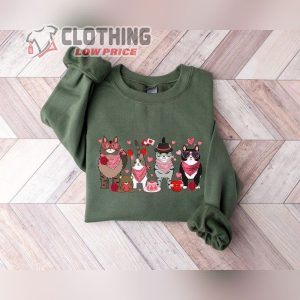 Cute Cats Valentines Day Sweatshirt Cat Lover Valentine Gift Cat Family Tee