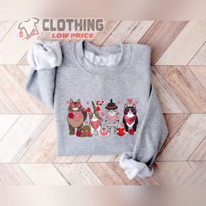 Cute Cats Valentines Day Sweatshirt Cat Lover Valentine Gift Cat Family Tee Mi 1