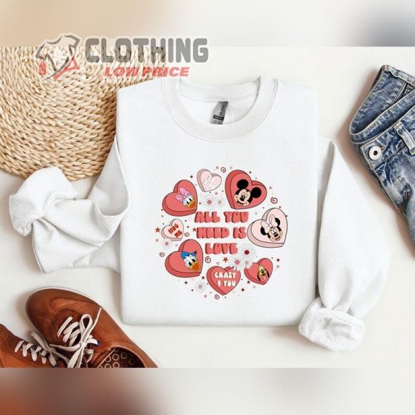 Disney Valentines Day Sweatshirt, Disneyland Valentine’S Day Hoodie, Mickey Minnie Valentine Shirt