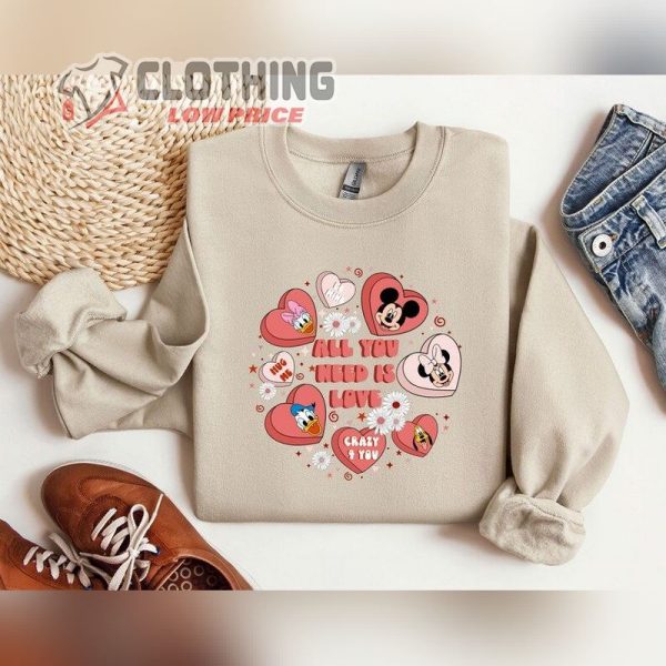 Disney Valentines Day Sweatshirt, Disneyland Valentine’S Day Hoodie, Mickey Minnie Valentine Shirt