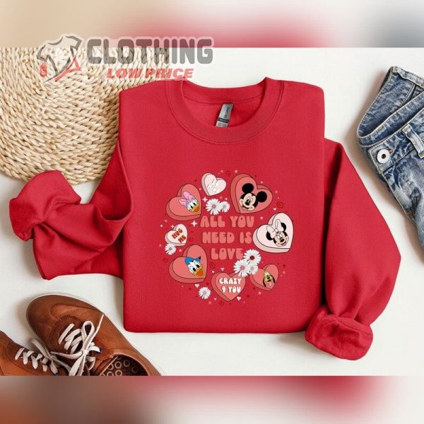 Disney Valentines Day Sweatshirt, Disneyland Valentine’S Day Hoodie, Mickey Minnie Valentine Shirt