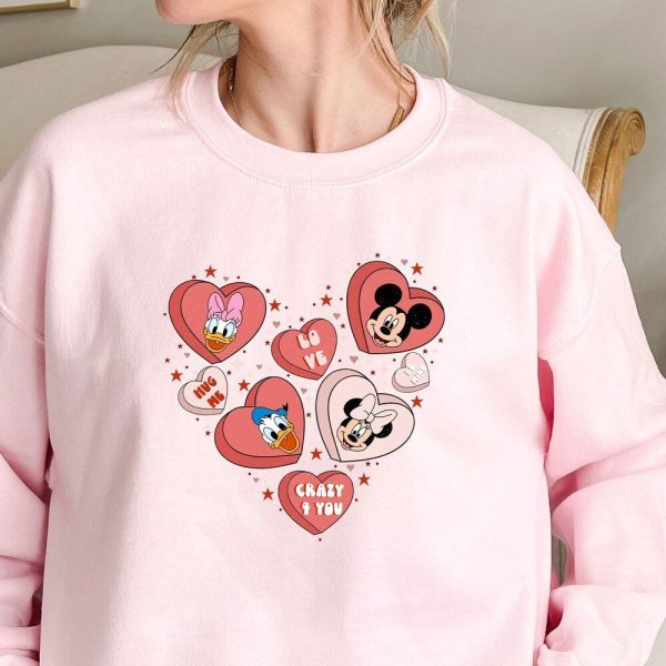 Disney Valentines Day Sweatshirt, Disney Valentine’S Day Shirt, Mickey Minnie Valentine Hoodie