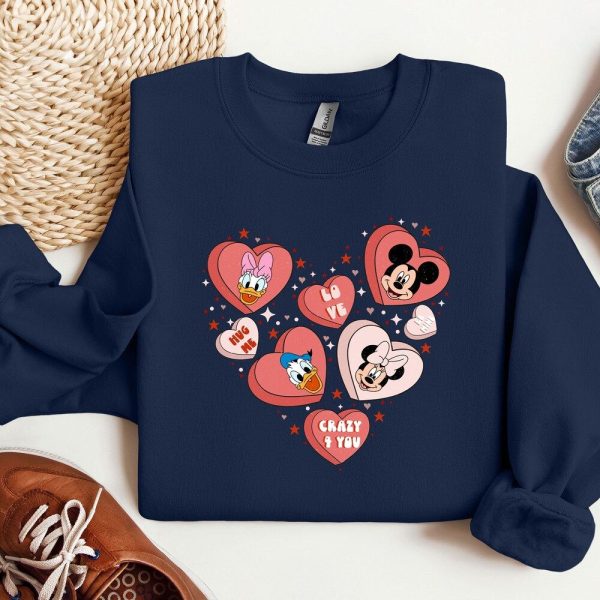 Disney Valentines Day Sweatshirt, Disney Valentine’S Day Shirt, Mickey Minnie Valentine Hoodie