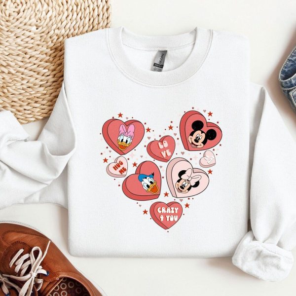 Disney Valentines Day Sweatshirt, Disney Valentine’S Day Shirt, Mickey Minnie Valentine Hoodie