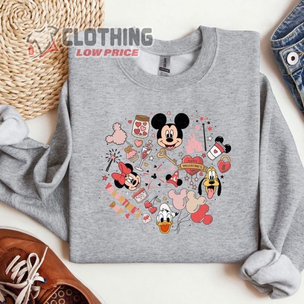 Disney Valentines Day Sweatshirt, Disneyland Valentine’S Day Hoodie