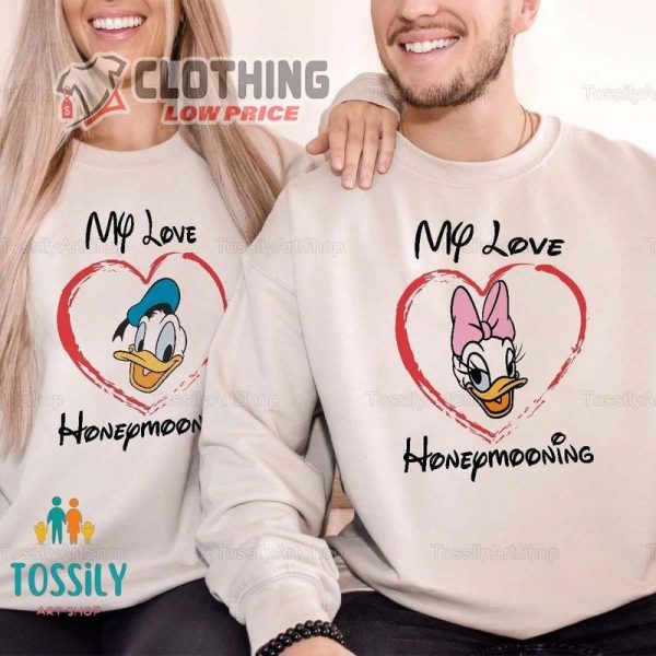 Donald And Daisy Couple Shirt, Disney Matching Hoodie, Valentine Sweatshirt