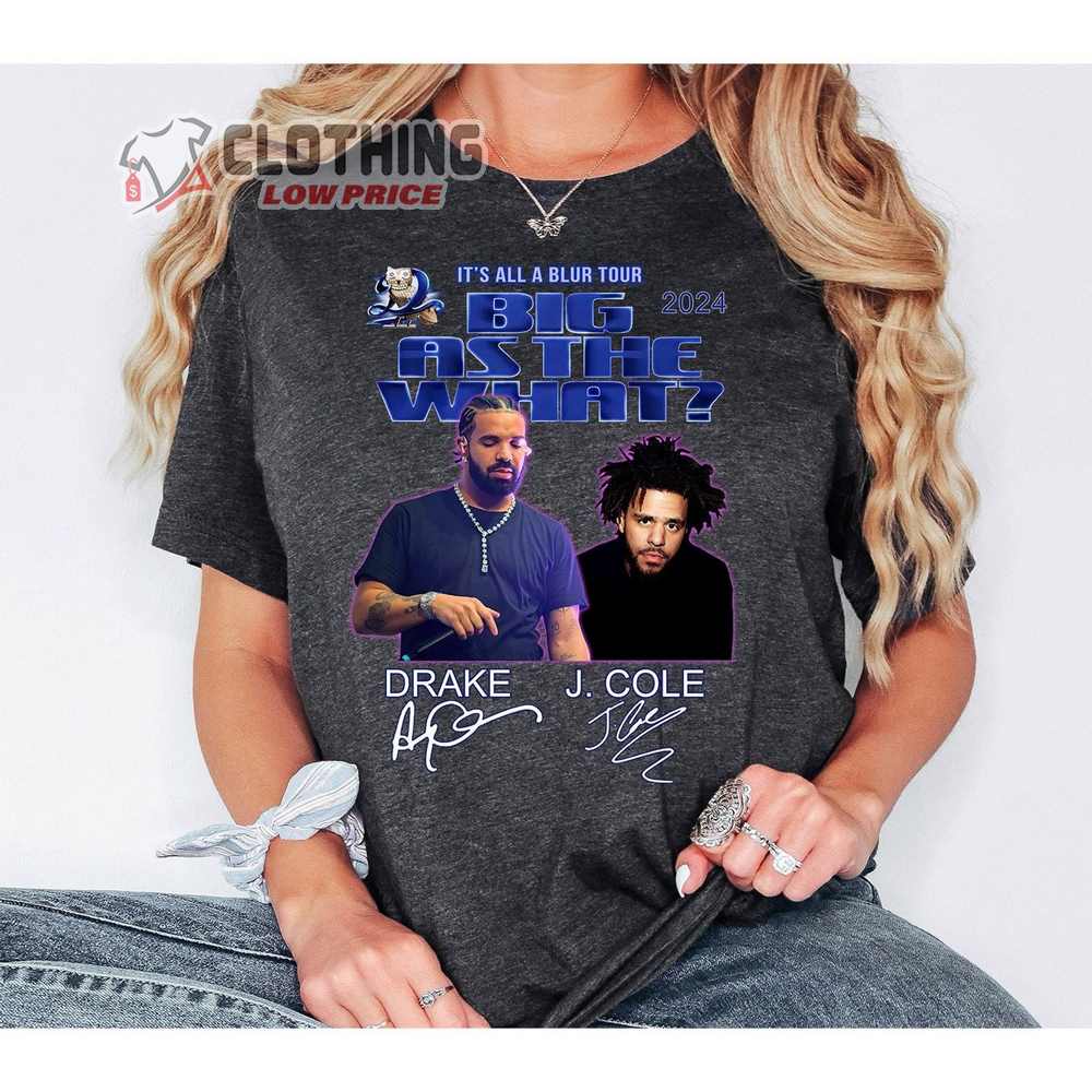 Drake J Cole Big As The What Tour 2024 Signatures T-Shirt