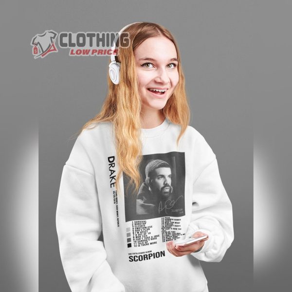 Drake Scorpion Album Tracklist Unisex T-Shirt, Drake Graphic Sweatshirt, Scorpion Album Tee Merch, Drake Merch Gift For Fan