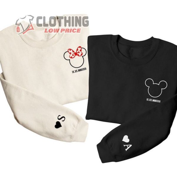 Embroidered Mickey And Minnie Sweatshirt