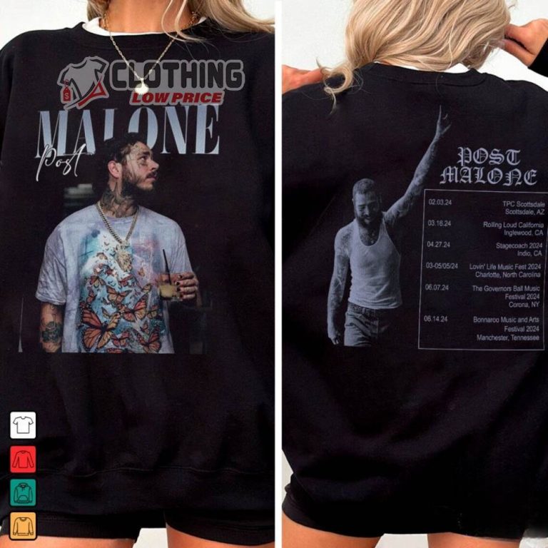 Post Malone New Album Shirt Retro 90s Posty Tour 2024 Sweatshirt Posty 2024 Concert Ticket T 