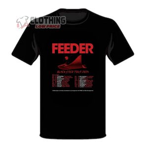 Feeder The Black Red Tour 2024 Merch, Feeder Tour 2024 Dates And Tickets T-Shirt