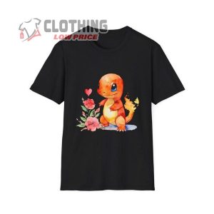 Floral Fire Pokemon Shirt, Unisex Softstyle T-Shirts