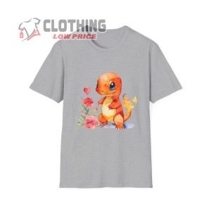 Floral Fire Pokemon Shirt, Unisex Softstyle T-Shirts