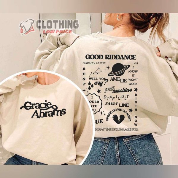 Gracie Abrams Tracklist Merch, Gracie Abrams Good Riddance Tour Shirt, Asthectic Abrams Sweatshirt