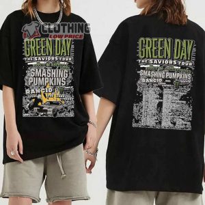 Green Day Band T Shirt Green Day The Saviors 2024 Tour Merch Green D2