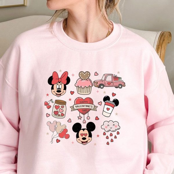 Happy Valentine’S Day Vintage Disney Sweatshirt, Disney Valentine Day Sweatshirt