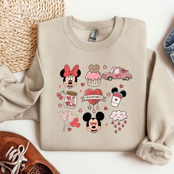 Happy Valentine’S Day Vintage Disney Sweatshirt, Disney Valentine Day Sweatshirt