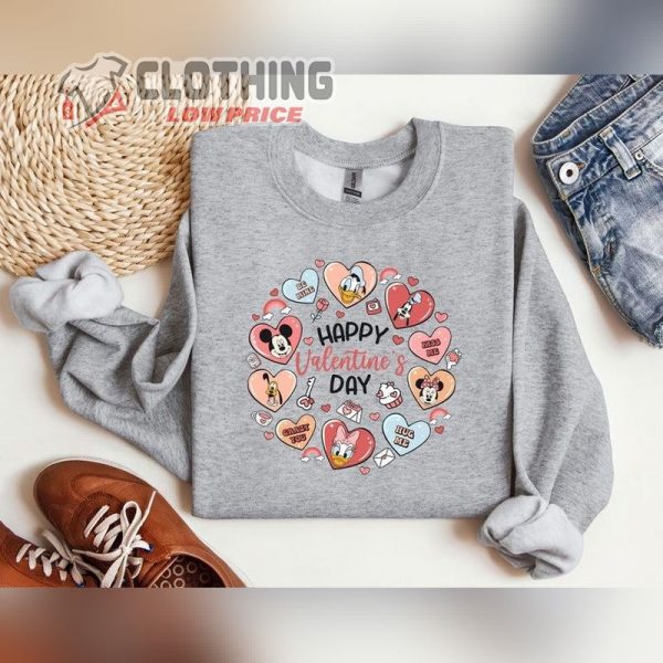 Happy Valentines Day Disney Sweatshirt, Disney Valentines Day Sweatshirt